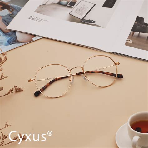 Cyxus Round Blue Light Glasses Round Wire Frame UV Blocking Filter Computer Glasses for Women ...