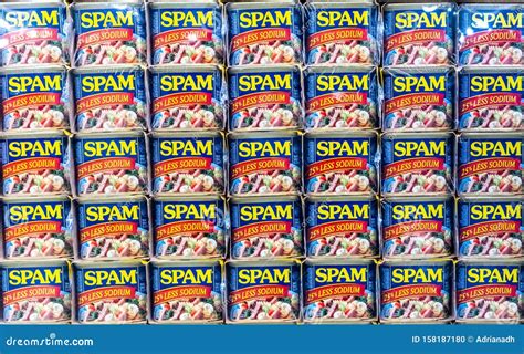 Tin Cans of Spam Brand Canned Meat - Full Frame Editorial Image - Image of store, discount ...