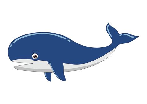 Cartoon whale isolated on white background. Vector illustration on blue whale 6897375 Vector Art ...