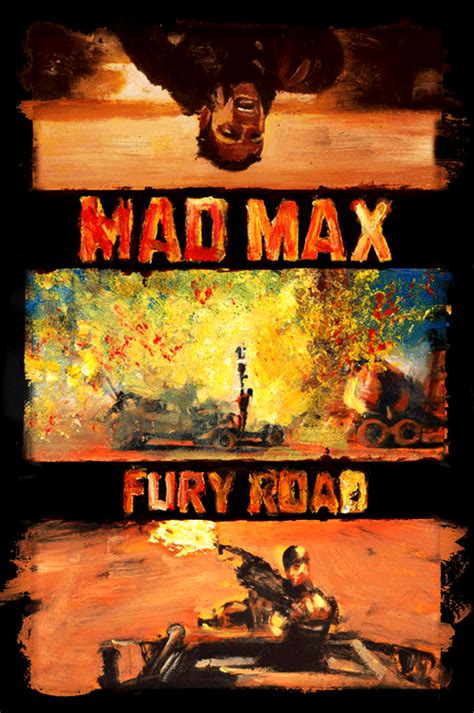 An Animated GIF Movie Poster for George Miller's Film 'Mad Max: Fury Road' Made Out of Oil Paintings