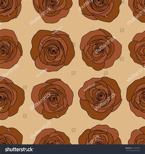 Watercolor Flowers Illustration Brown Colors Seamless Stock Illustration 511591036 | Shutterstock