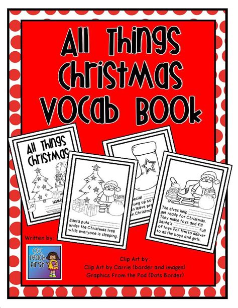 Clip Art by Carrie Teaching First: All Things Christmas Vocabulary Book