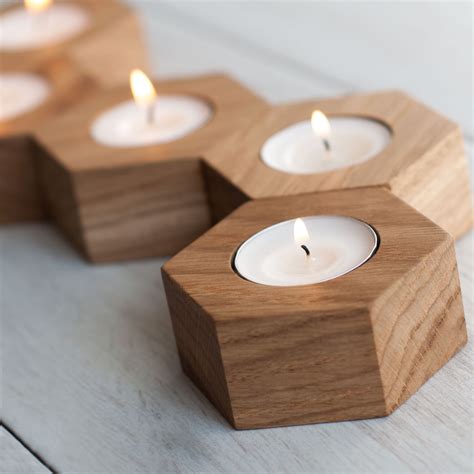 Tea light & votive candle holders | Wood tea light holder, Wooden ...