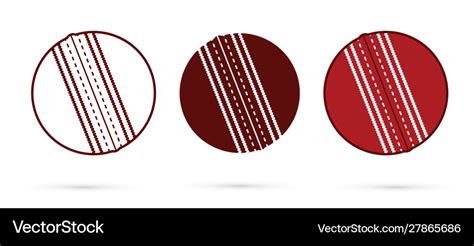 Cricket ball outline silhouette cartoon graphic Vector Image