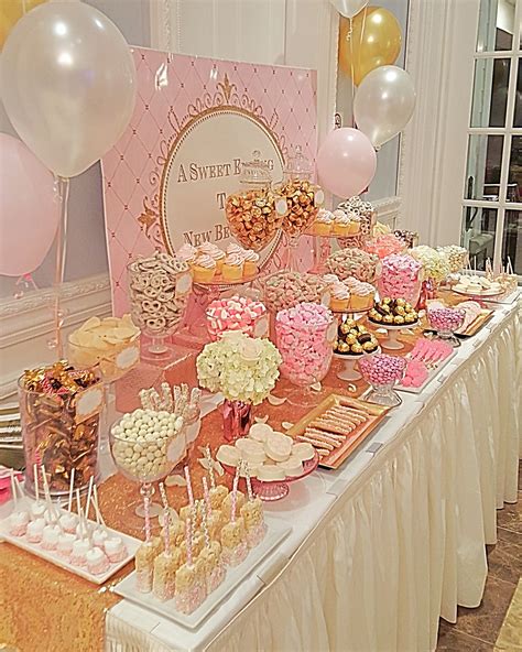 Pink and Gold Candy Buffet | Baby shower candy table, Baby shower candy, Pink candy table