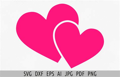 Double Heart Svg Files for Cricut Love Grafica di Julia's digital designs · Creative Fabrica