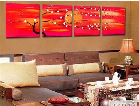 Modern abstract Oil Painting On Canvas Guaranteed red sun meaning lucky ...