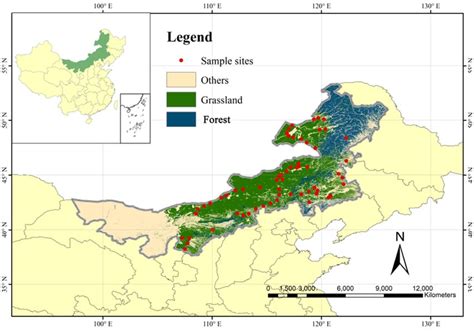 Sampling sites in the temperate grassland of Inner Mongolia, China ...