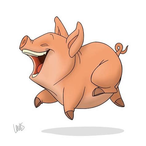 Pig Eating Bacon Cartoon - loklok109