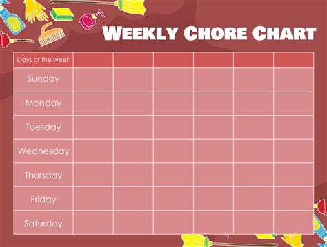 Best Blank Weekly Chore Chart Printable Templates Printablee 72300 | Hot Sex Picture