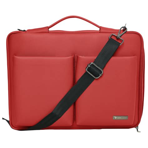 Buy Vaku Mestella Polyurethane Leather Laptop Sling Bag for 14 Inch Laptop (Water Resistant, Red ...