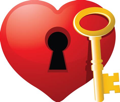 hearts with a key - Clip Art Library