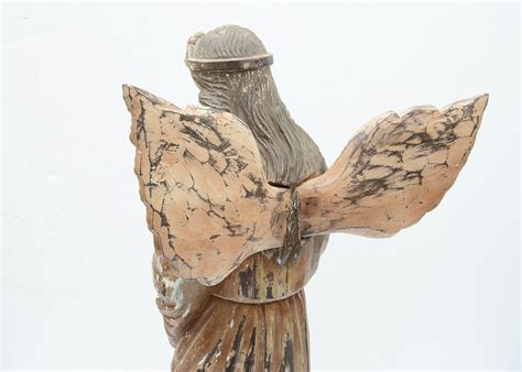 Folk Art Carved Wooden Angel Statue | EBTH