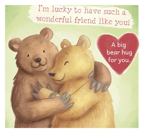 Pin by 123Greetings Ecards on Friendship Ecards | Hug friendship, Hug quotes, I love my friends