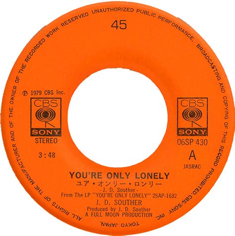 LA PLAYA MUSIC - OLDIES: J.D. SOUTHER - YOU'RE ONLY LONELY - EP 1979