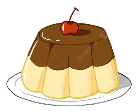 Cartoon Pudding Clipart Hd PNG, Creative Hand Drawn Caramel Pudding Dessert Gourmet Snack ...