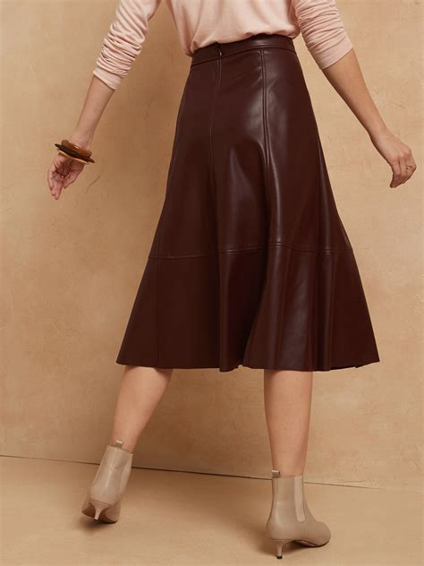 Vegan Leather Midi Skirt | Banana Republic Factory