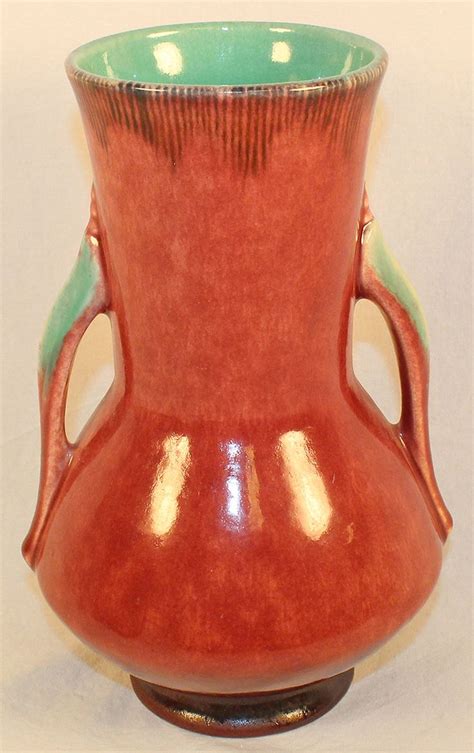 Roseville Pottery Orian Red Vase 736-8 from Just Art Pottery | Roseville pottery, Red vases, Pottery