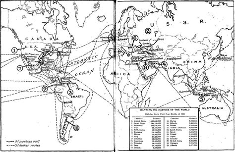 1940 Oil Production, Pipelines and Tanker Routes. Where Are We Now, Oil Production, World War Ii ...