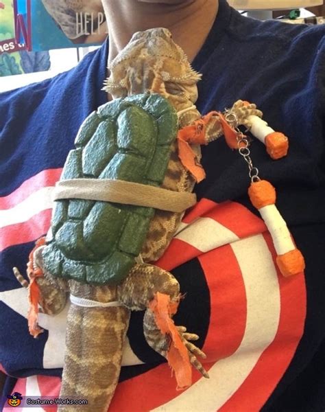 Michelangelo from TMNT Bearded Dragon Costume | DIY Costumes Under $45 - Photo 3/3