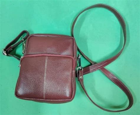 Women Plain Ladies Dark Brown Leather Sling Bag, Size: Small at Rs 680 in Kolkata