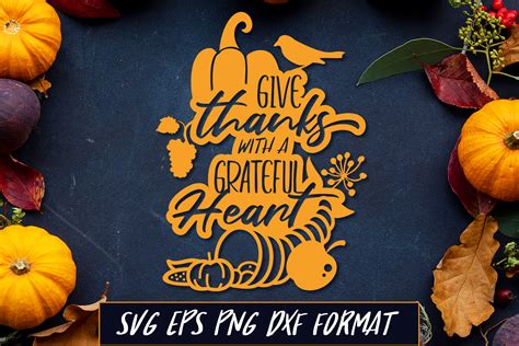 Give Thanks with a Grateful Heart Thanksgiving SVG Cut File By Craft-N-Cuts | TheHungryJPEG