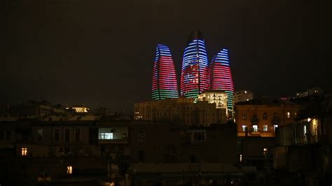 Night View Of The Flame Towers - Azerbaijan Baku Night View (#804029 ...