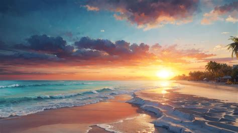 1920x1080 Resolution Sunrise HD Beach Sand 1080P Laptop Full HD ...