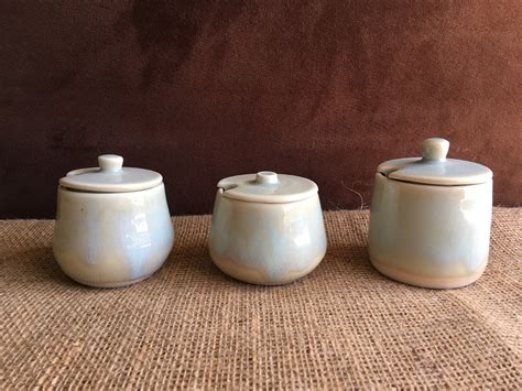 Handmade Ceramic Sugar Bowl with Lid 140 190ml Green | Etsy