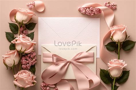 A Romantic Love Letter With Rose On Pink Background, Ai Generative Picture And HD Photos | Free ...