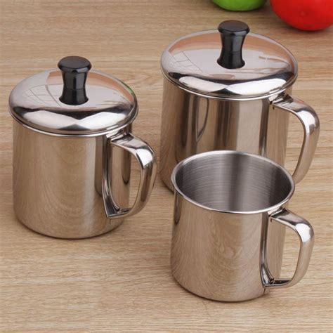 Stainless Steel Cup with Handle & Lid Hot Cold Water Coffee Tea Drinking Mug | eBay