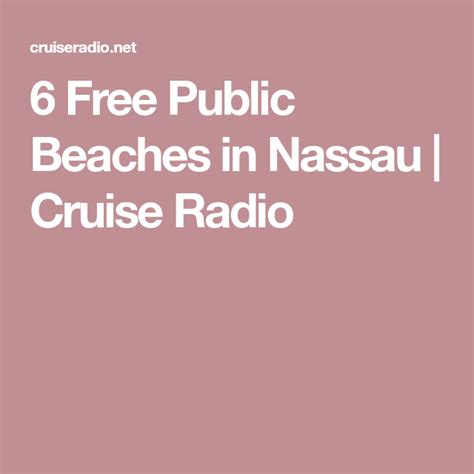 6 Free Public Beaches in Nassau | Nassau, Beach, Bahamas vacation