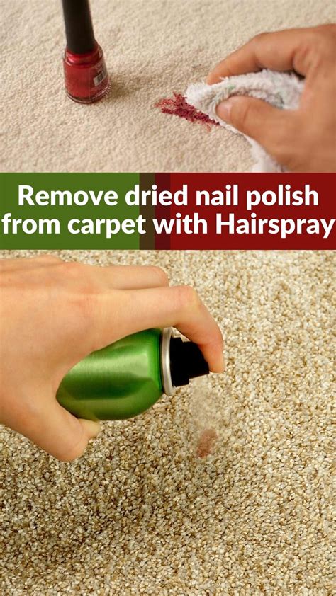Remove dried nail polish from carpet with Hairspray | Nail polish out of carpet, Nail polish ...
