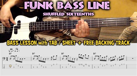 FUNK BASS Line / Riff / Groove - BASS LESSON with TAB / SHEET + Free Backing Track - YouTube