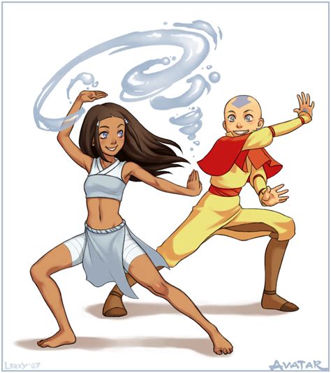 COMMISSION: Katara and Aang by lexxercise on DeviantArt