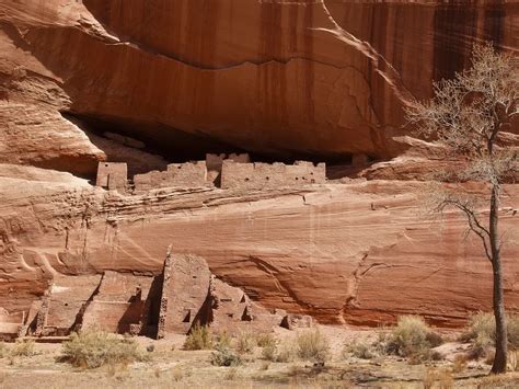 National Navajo Indian reservation monument, Canyon de Chelly in northern Arizona, with over ...