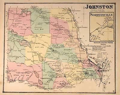 Map of Johnston, Providence County - Art Source International