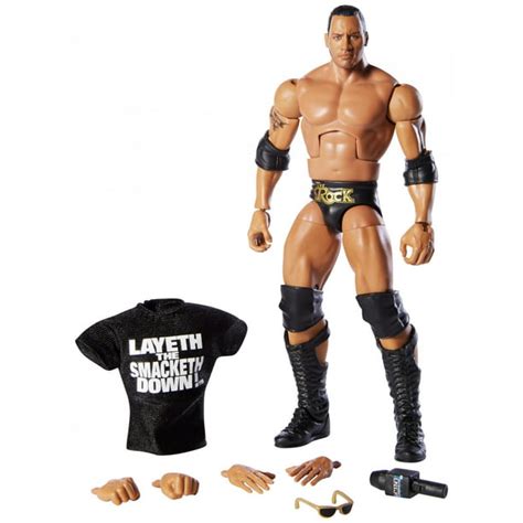 WWE Elite Collection Deluxe The Rock Action Figure With Realistic ...