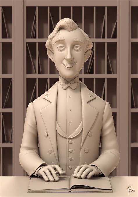 Monsieur Gustave from the Grand Budapest Hotel, a film directed by Wes Anderson. Cg model ba ...
