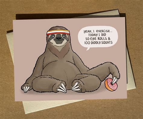 Lazy Sloth Birthday Greeting Card | Etsy UK | Birthday greeting cards, Sloth birthday, Birthday ...