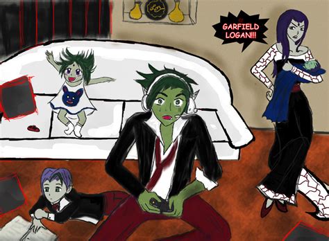 Beastboy and Raven by lesliemint on DeviantArt