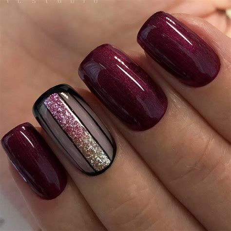 45 The Latest Nail Design in 2019 You Must Try | Fall gel nails, Burgundy nails, Burgundy nail ...