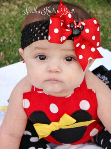 Minnie Mouse Hairbow, Girls Red or Pink Polka Dot Minnie Mouse Headban – Needles Knots n Bows