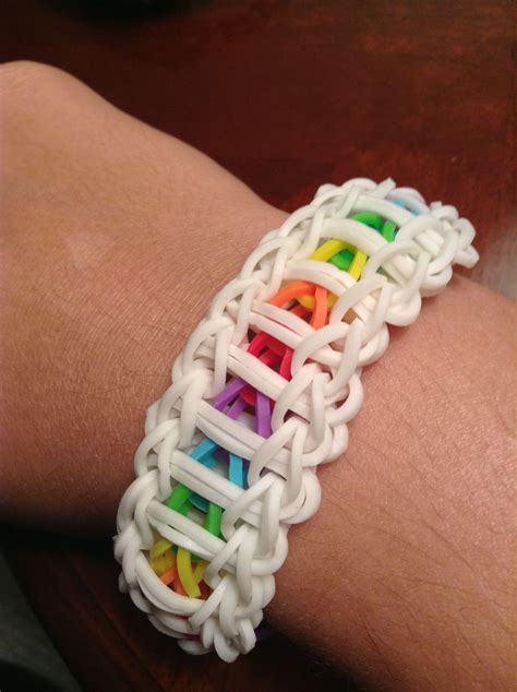 Rubber band bracelet | Rainbow loom rubber bands, Rubber band crafts ...