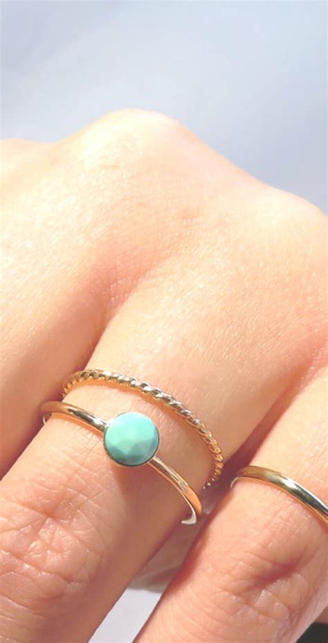 Turquoise Rings Turquoise Stacking Set Boho Stacking Rings - Etsy