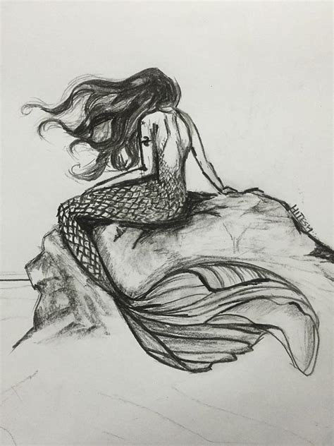 Magical Mermaid Drawing by Hitesh Bhagat