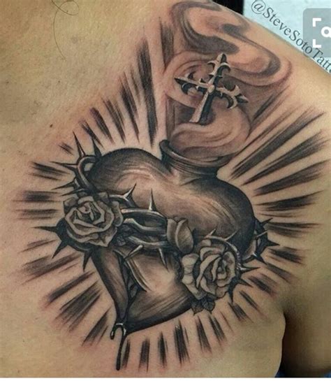 Pin by Chepy Tattoo-ink on Tattoo méxico | Sacred heart tattoos, Thorn ...