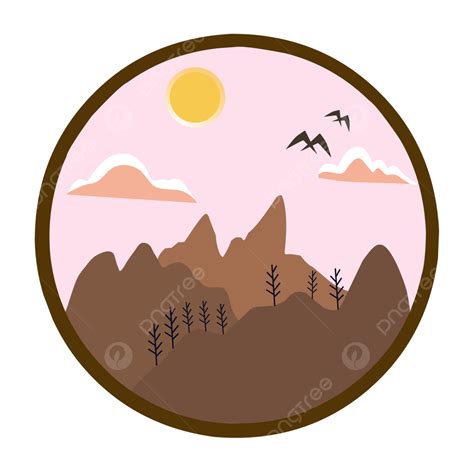 Brown Mountain Nature Logo Design Template Clipart Hd On Circle, Muontain, Company Logo, Forest ...