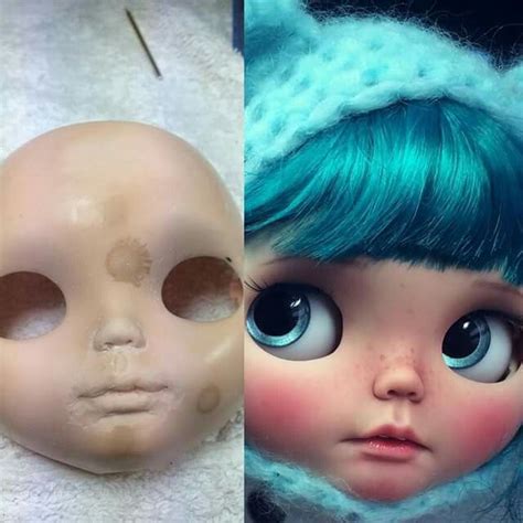 Before after Face Carving, Doll Repaint, Doll Maker, Custom Dolls, Repainting, Blythe Dolls ...