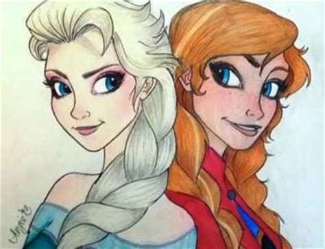Elsa and Anna - Frozen Fan Art (36678494) - Fanpop